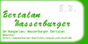 bertalan wasserburger business card